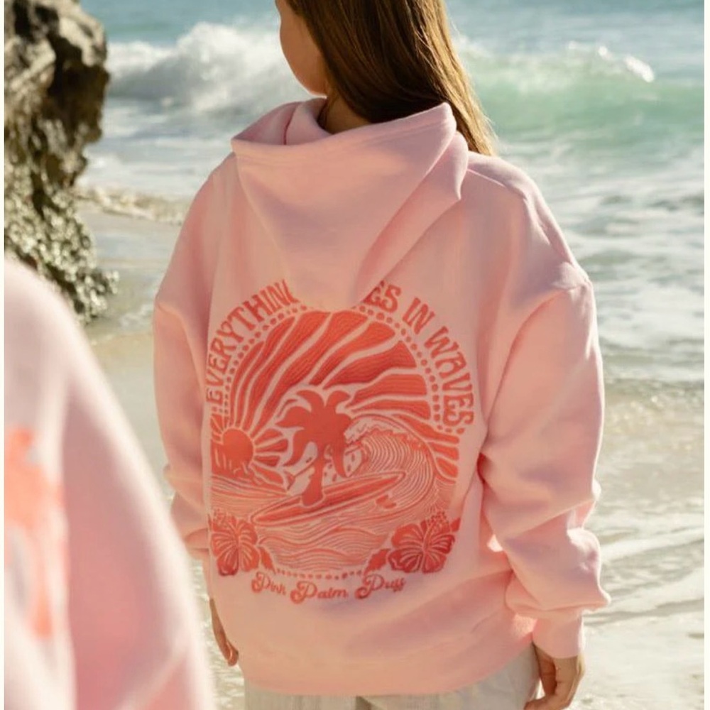 PINK PALM PUFF Hoody